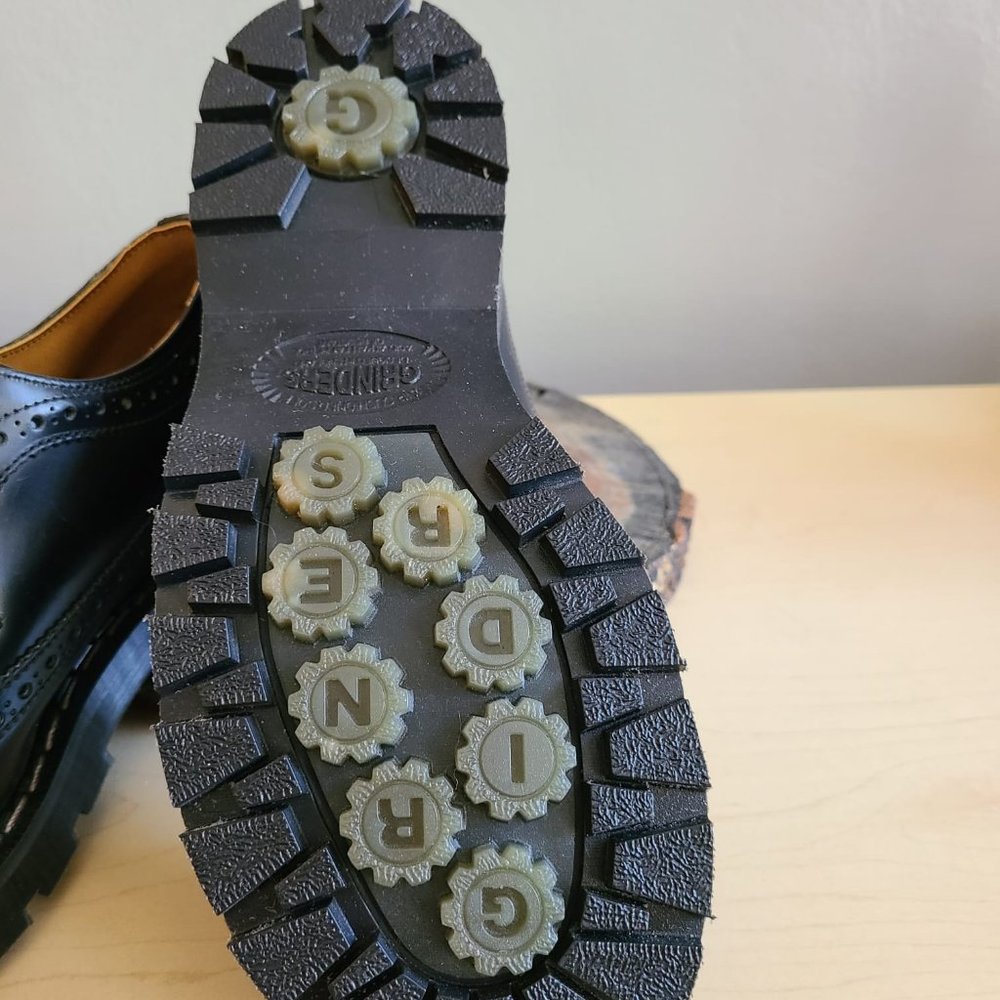 Vintage Genuine Grinders Wingtips Shoes, Leather Shoes Made in England